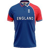 England Blue ODI World Cup 2007 Half Sleeves Cricket Fan Jersey - 100% Dryfit Polyester